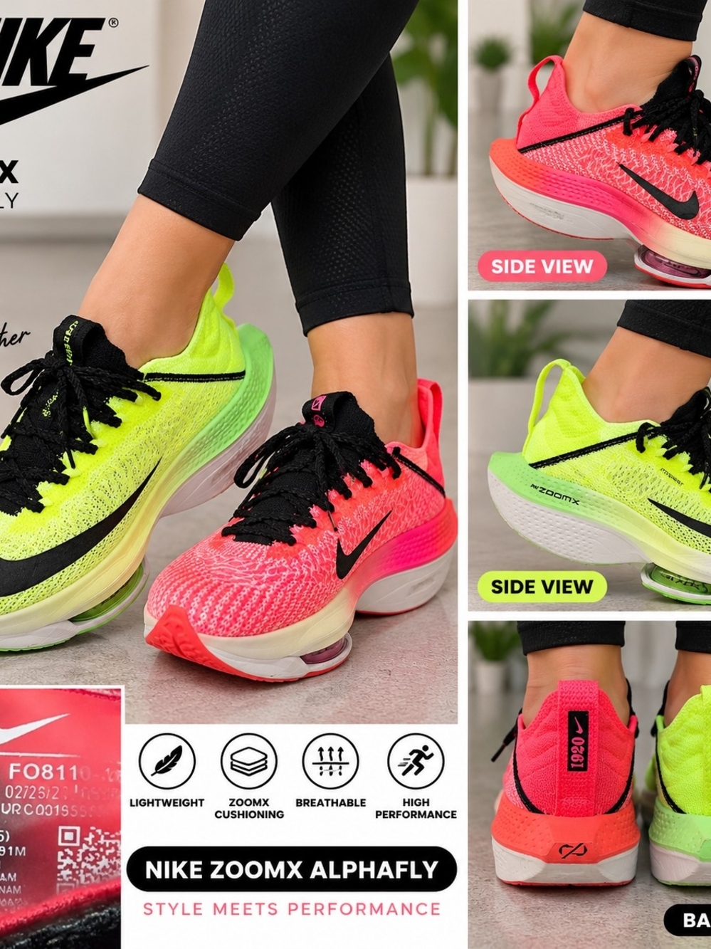 Nike Women’s Running Shoes - Neon Pink & Neon Yellow